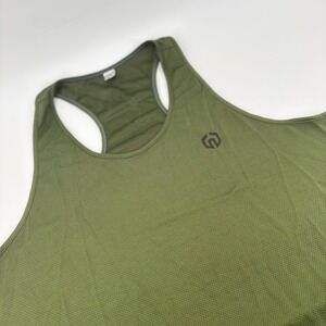 Neleus Men 2XL Green Mesh Racerback Tank Top Athletic Gym Training Shirt